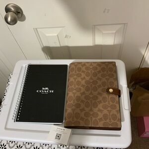 NWT Coach Notebook In Signature Canvas Gold/Tan/Brown/Notebook/A5 Insert